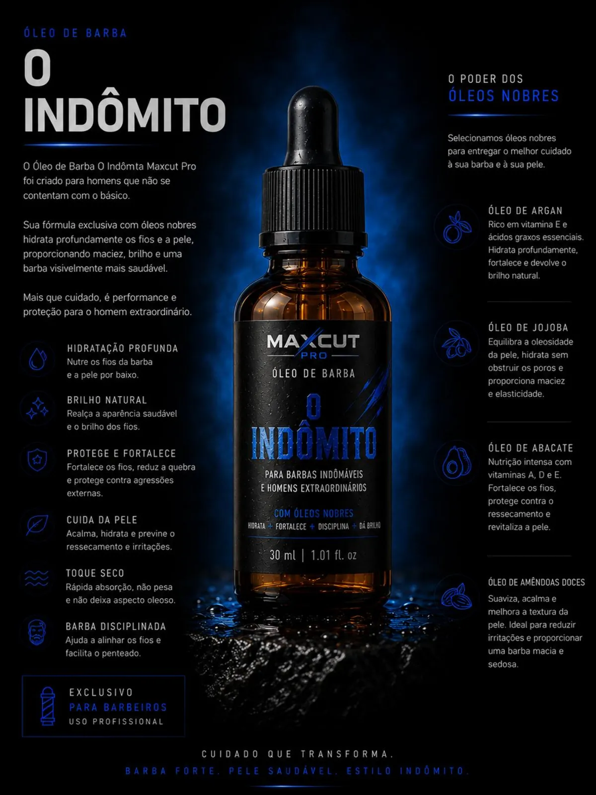 Óleo de Barba O Indômito MAXCUT PRO